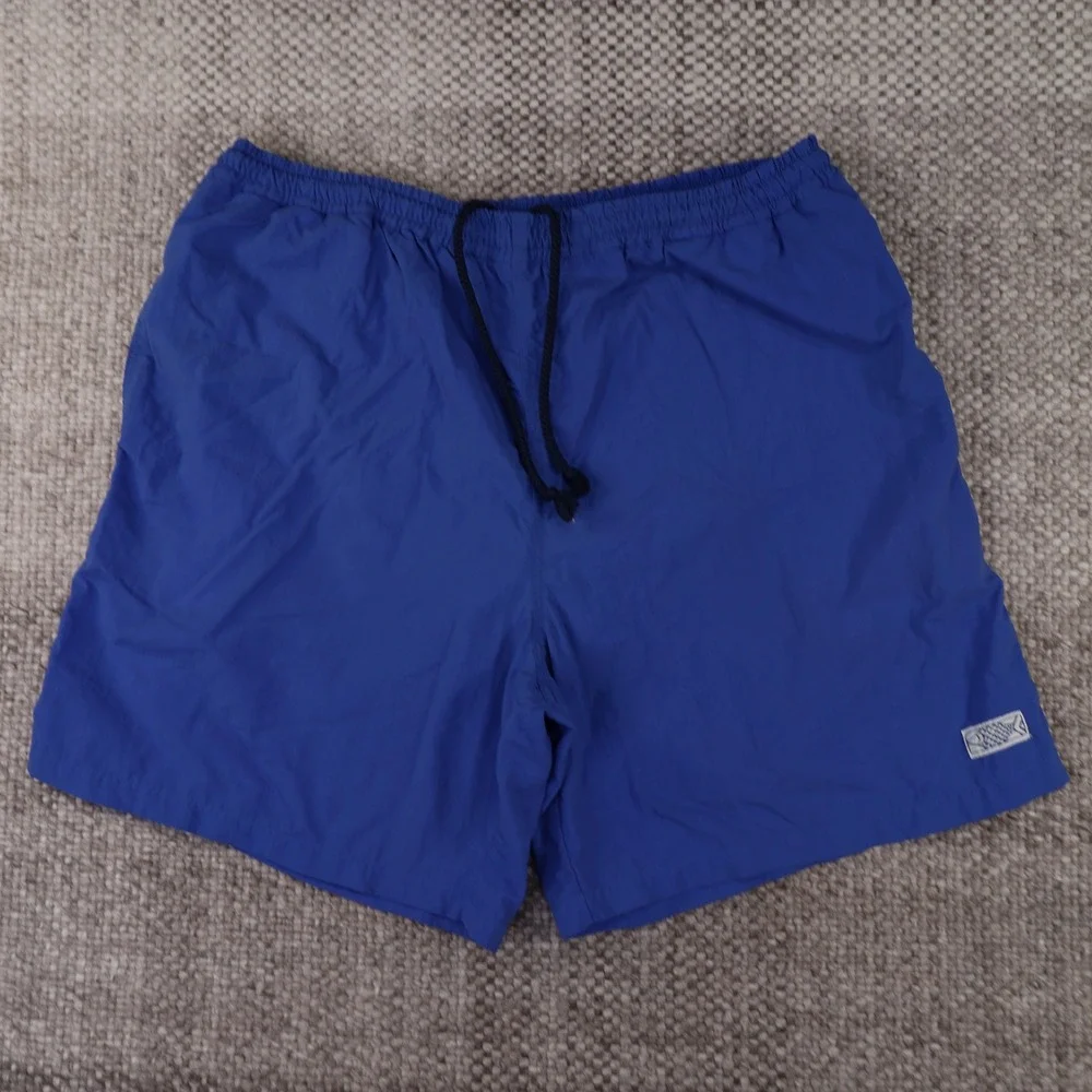 Back East Swim Trunks Mens Large Blue Excellent Fish Graphic Mesh Lined Shorts